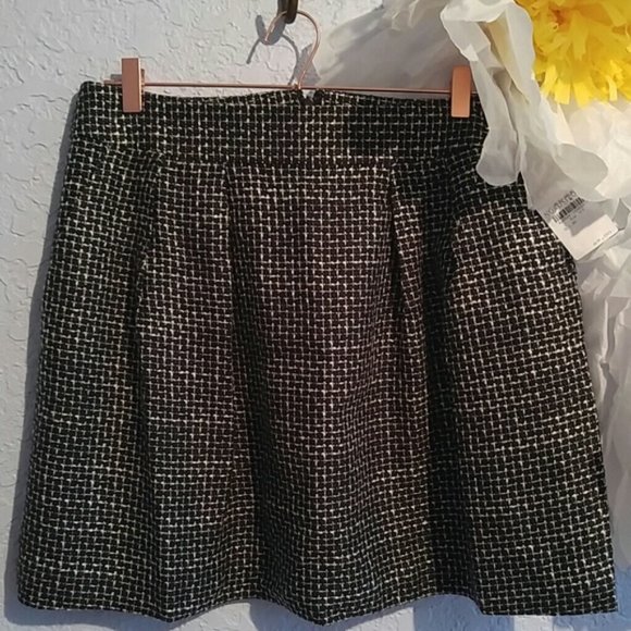Halogen by Nordstrom Window Pane Tweed A-line Skir